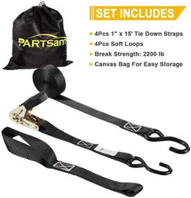 img 3 attached to Partsam Ratchet Straps Heavy Strength Motorcycle & Powersports for Accessories