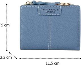 img 2 attached to 💙 Blue Bifold Leather Short Wallet for Women: Compact Lady Mini Purse with Coin Pocket and Key Ring