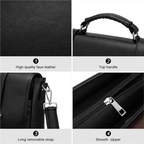 img 1 attached to Stylish 15.6 inch Laptop Bag for Women, Professional Multi-Pocket Briefcase, Black