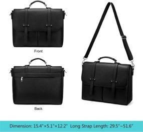 img 2 attached to Stylish 15.6 inch Laptop Bag for Women, Professional Multi-Pocket Briefcase, Black