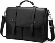 stylish 15.6 inch laptop bag for women, professional multi-pocket briefcase, black logo