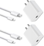 🔌 2-пакет зарядки для iphone 12 - 20w pd / qc 3.0 type c быстрый стеновой зарядник с кабелем usb c длиной 6 футов - совместим с iphone 12 pro max, mini, 11, xs, xr, 8 plus, se2, ipad pro логотип