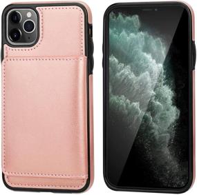 img 2 attached to 📱 KIHUWEY iPhone 11 Pro Max Wallet Case with Credit Card Holder, Premium Leather Kickstand, Durable Shockproof Protective Cover for iPhone 11 Pro Max 6.5 Inch (Rose Gold)