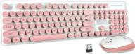 corn technology n520 pink wireless keyboard and mouse combo - ergonomic design, retro chiclet round keycaps, silent typing, 2.4ghz connectivity for office and gaming (1600dpi mouse) логотип