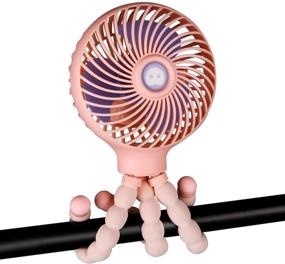 img 4 attached to 🌬️ Portable Mini Stroller Fan with Flexible Tripod, USB Rechargeable Personal Desk Fan – Adjustable 3 Speeds for Camping, Car Seat, Crib, Bike, Treadmill, Gym (Pink)