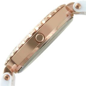 img 3 attached to Stylish Peugeot Women's Rose Gold Watch with Ceramix Crystal Bezel and White Acrylic Bracelet: A Perfect Timepiece for Fashionable Females