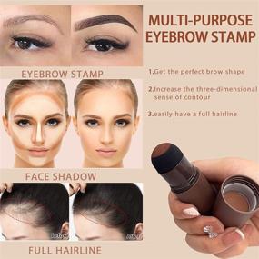 img 1 attached to 👁️ Eyebrow Stamp Stencil Kit for Perfect Brows - Waterproof Brown (1P)