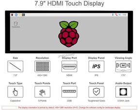 img 3 attached to Укрепленный сенсорный экран Raspberry Pi емкостного типа 400×1280 от XYGStudy