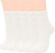 🧦 zando womens soft fuzzy socks for winter - thick fluffy cozy warm slipper socks for comfy home sleeping логотип