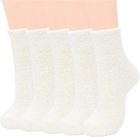 img 4 attached to 🧦 Zando Womens Soft Fuzzy Socks for Winter - Thick Fluffy Cozy Warm Slipper Socks for Comfy Home Sleeping