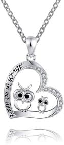 img 4 attached to 😍 ACJFA Owl Necklaces: Adorable 925 Sterling Silver Mother-Daughter Always in My Heart Pendant