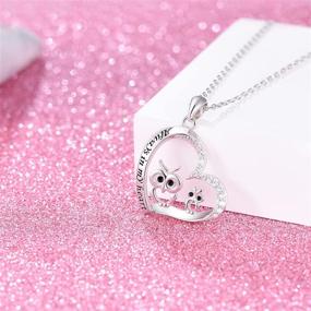 img 2 attached to 😍 ACJFA Owl Necklaces: Adorable 925 Sterling Silver Mother-Daughter Always in My Heart Pendant