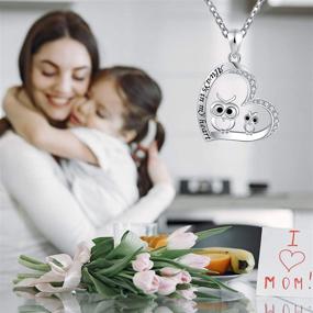 img 1 attached to 😍 ACJFA Owl Necklaces: Adorable 925 Sterling Silver Mother-Daughter Always in My Heart Pendant