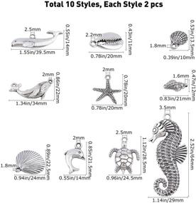 img 3 attached to 🐠 SUNNYCLUE 1 Box 20Pcs 10 Styles Animal Charms – Perfect for Summer Sea Themed Jewelry Making!