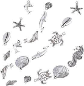 img 4 attached to 🐠 SUNNYCLUE 1 Box 20Pcs 10 Styles Animal Charms – Perfect for Summer Sea Themed Jewelry Making!