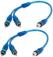 🔌 2-pack синих разъемов rca y ouhl - кабель-разветвитель аудио rca для автомобиля, 1 женский на 2 мужских логотип