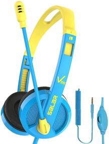 img 4 attached to 🎧 Детские наушники с микрофоном и регулируемым ограничением громкости над ушами - синие
