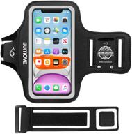 📱 iphone 11/xr armband - bumove gym sports cell phone arm band for running workouts with key/card holder (black) logo