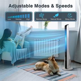 img 2 attached to 🌬️ Air Choice Bladeless Tower Fan - 43-inch Quiet Cooling Fan with 3 Modes, 3 Speeds, 7.5H Timer, 70° Oscillation, Remote Control - Standing Fan for Whole Room, Floor Fan for Bedroom, Office, Home, Kitchen - White