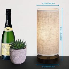 img 2 attached to 🏠 ZEEFO Bedside Table Lamp Set of 2 - Modern Simple Design Desk Lamp with Cylinder Fabric Shade, Black Base, and 2 Included LED Bulbs - Perfect for Home, Bedroom, Living Room, Office - Sturdy Construction