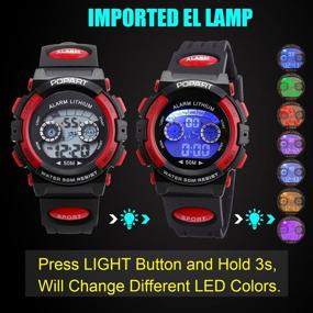 img 1 attached to ⌚🎁 Kid Watch LED Sport 30M Waterproof Multi Function Digital Wristwatch: Perfect Gift for Boys and Girls!
