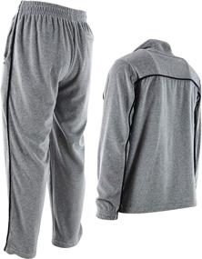 img 1 attached to Velour Tracksuit Zippered Pockets 204 Charcoal