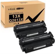 🖨️ v4ink high-yield compatible toner cartridge for hp q2613x 13x q2613a 13x laser jet printers - 2 pack replacement for hp 1300 3330 1200 1200n 1220, 1000 1005 1150 3380 3300 3310 3320 logo