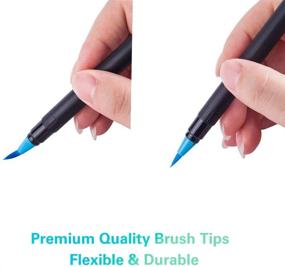 img 3 attached to One PIX Brush Pens: 24 Vibrant Colors for Calligraphy, Coloring, and Drawing – Flexible Nylon Brush Tips for Adults and Kids