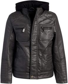 img 4 attached to Urban Republic Leather Jacket Fleece Boys' Clothing for Jackets & Coats