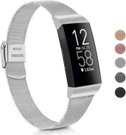 meliya metal slim bands compatible for fitbit charge 4 / fitbit charge 3 / charge 3 se logo