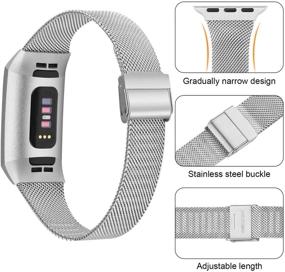 img 1 attached to Meliya Metal Slim Bands Compatible For Fitbit Charge 4 / Fitbit Charge 3 / Charge 3 SE