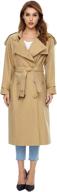 π§₯ waidongbei women's waterproof double-breasted trench coat - classic lapel overcoat with belt logo