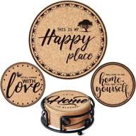 🔥 premium galaroes cork coasters drinks set: thick, absorbent, and heat resistant- perfect for protecting surfaces логотип