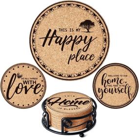 img 4 attached to 🔥 Premium GALAROES Cork Coasters Drinks Set: Thick, Absorbent, and Heat Resistant- Perfect for Protecting Surfaces