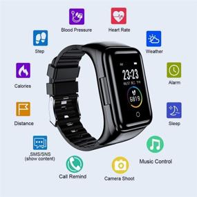 img 2 attached to 📟 Smart Watch with Bluetooth Earbuds: A 2-in-1 Fitness Tracker Bracelet and TWS Sleep Music Wristband Headset