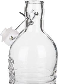 img 2 attached to 🍶 Nicunom 4 Pack Flip Top Glass Bottle – 40 Oz. / 1.2 Liter Clear Pitcher for Beverages, Kombucha, Beer, Water, Soda, Oils – Airtight Seal & Metal Clamp