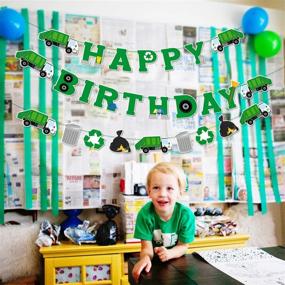 img 3 attached to 🚛 Trash Truck Party Supplies Set of 3 - Garbage Truck Birthday Banner, Waste Management and Recycling Decorations