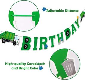 img 1 attached to 🚛 Trash Truck Party Supplies Set of 3 - Garbage Truck Birthday Banner, Waste Management and Recycling Decorations