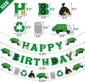 img 2 attached to 🚛 Trash Truck Party Supplies Set of 3 - Garbage Truck Birthday Banner, Waste Management and Recycling Decorations