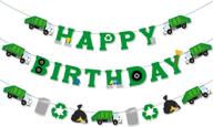 🚛 trash truck party supplies set of 3 - garbage truck birthday banner, waste management and recycling decorations логотип