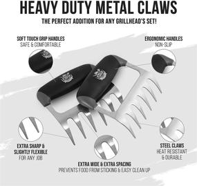 img 3 attached to 🔥 Grillheads Ultimate Metal Meat Claws - Heavy-Duty BBQ Shredders for Grilling and Barbeque, High Heat Resistance and Easy-to-Clean Stainless Steel, Set of 2