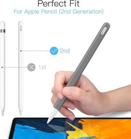 img 3 attached to 🖊️ MoKo Pencil Case: Silicone Sleeve & Nib Cover for Apple Pencil 2nd Gen - Gray | Compatible with iPad Air 4, iPad Pro 11/12.9 (2021/2020/2018)