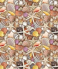 img 1 attached to 🐚 Sandy Seashells Gift Wrap (Flat Sheet - 24&#34; x 6&#39;)