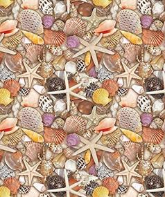 img 2 attached to 🐚 Sandy Seashells Gift Wrap (Flat Sheet - 24&#34; x 6&#39;)