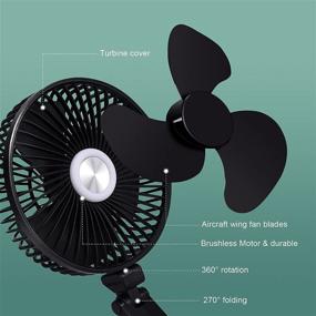 img 2 attached to 🔌 Foldable Desk Fan with Light and Mobile Phone Holder - 3 in 1 Combo, Rechargeable 5200mAh Battery Powered, USB Folding Fan with 3 Speeds and 3 Light Brightness