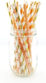 img 1 attached to Enhance Your Thanksgiving Table Decor with 25 Pack of Fall Leaf Autumn Wedding Party Supplies - Thanksgiving Dinner Straws in Orange & Gold Assorted Paper Straws