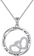 👭 daochong s925 sterling silver sister friendship necklace: heart pendant bff gift for women & teens logo