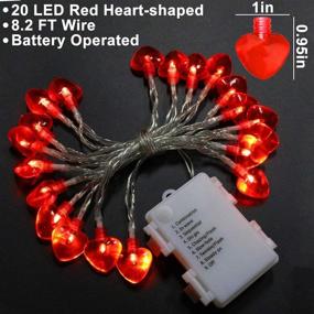 img 1 attached to 💡 TURNMEON 2-Pack 16.4Ft 40Led Valentine's Day Decoration Lights for Home Outdoor - 8 Modes, Heart String Lights Battery Operated Valentines Day Decor for Home