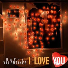 img 3 attached to 💡 TURNMEON 2-Pack 16.4Ft 40Led Valentine's Day Decoration Lights for Home Outdoor - 8 Modes, Heart String Lights Battery Operated Valentines Day Decor for Home