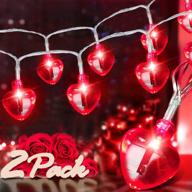 💡 turnmeon 2-pack 16.4ft 40led valentine's day decoration lights for home outdoor - 8 modes, heart string lights battery operated valentines day decor for home логотип